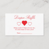 Sweet Hearts Baby shower Diaper Raffle Informatiekaartje (Voorkant)