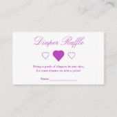 Sweet Hearts Baby shower Diaper Raffle Informatiekaartje (Voorkant)