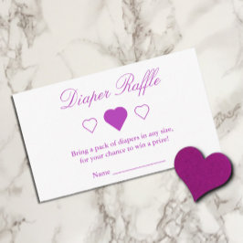 Sweet Hearts Baby shower Diaper Raffle Informatiekaartje
