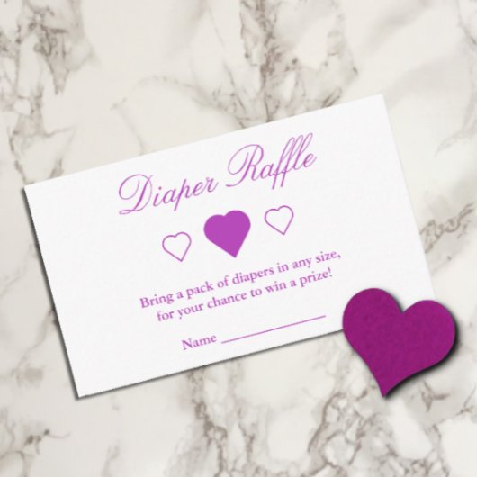 Sweet Hearts Baby shower Diaper Raffle Informatiekaartje