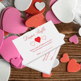 Sweet Hearts Baby shower Diaper Raffle Informatiekaartje