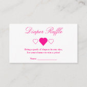 Sweet Hearts Baby shower Diaper Raffle Informatiekaartje (Voorkant)