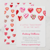 Sweet Hearts-Baby shower Kaart (Voorkant / Achterkant)