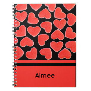 Sweet Hearts Black "Jouw naam" notitieboek