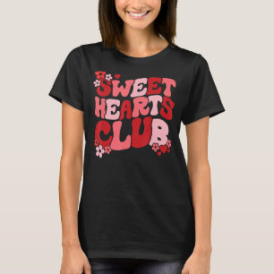 Sweet Hearts Club Groovy Retro Happy Valentijns D T-shirt