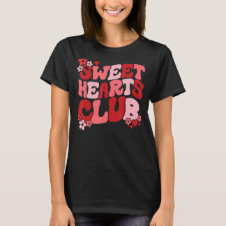 Sweet Hearts Club Groovy Retro Happy Valentijns D T-shirt