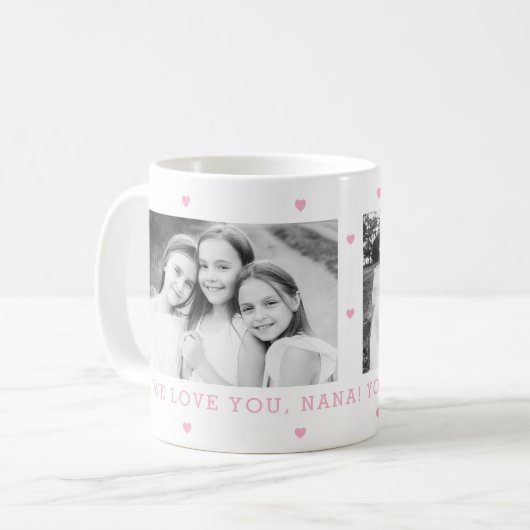 Sweet Hearts EDITABLE COLOR Custom Photo Mok (Voorkant links)