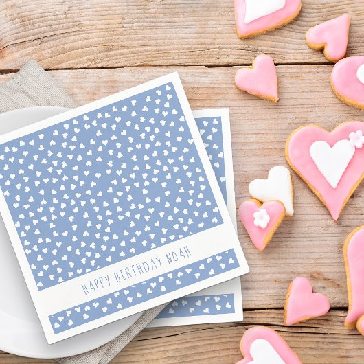 Sweet Hearts gepersonaliseerd blauw verjaardagsfee Servet