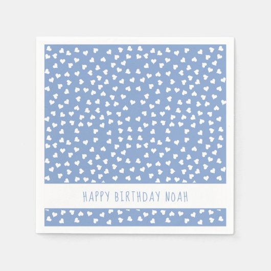 Sweet Hearts gepersonaliseerd blauw verjaardagsfee Servet (Voorkant)