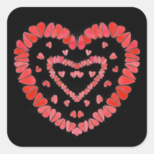 SWEET HEARTS II Grote Vierkante Stickers (Voorkant)