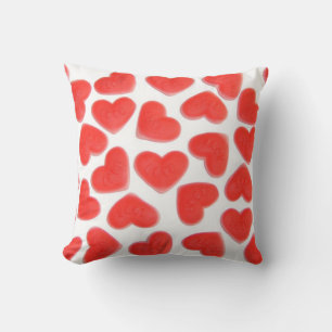 Sweet Hearts: "Ik hou van je" Rood kussen vierkant