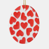 Sweet Hearts "Jouw tekst" ornament rood terug (Rechts)