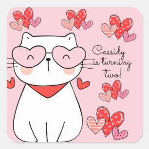 Sweet Hearts Kitten, ben je die me 's avonds aan h Vierkante Sticker