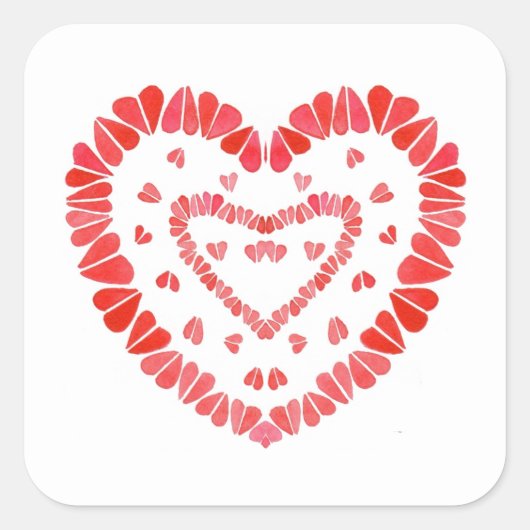 SWEET HEARTS Large Square Stickers (Voorkant)
