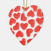 Sweet Hearts 'Naam & Datum' hart rood terug Keramisch Ornament (Links)