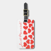 Sweet Hearts 'Net getrouwd' bagagelabel landschap (Voorkant verticaal)