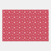 Sweet Hearts Patroon Rood en Roze Inpakpapier Vel (Voorkant 2)