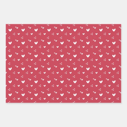 Sweet Hearts Patroon Rood en Roze Inpakpapier Vel (Voorkant 2)