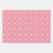 Sweet Hearts Patroon Rood en Roze Inpakpapier Vel (Voorkant)