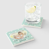 Sweet Hearts Persoonlijke foto Steene Onderzetters (Zijkant)