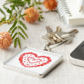 SWEET HEARTS Premium Square Sleutelhanger (Zijkant)