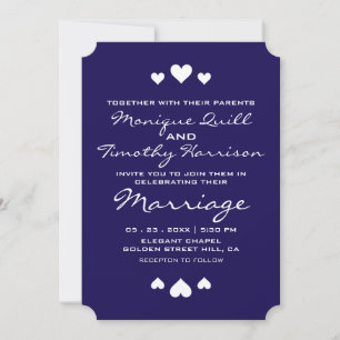Sweet Hearts Royal Blue Wedding Kaart