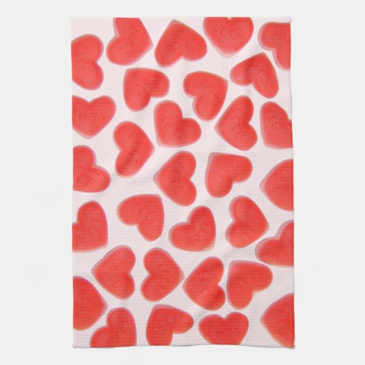 Sweet Hearts Roze keukenhanddoeken (Verticaal)
