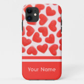 Sweet Hearts Roze Naam iPhone case (Achterkant)