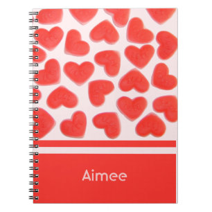 Sweet Hearts roze notitieboek "Jouw naam"
