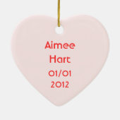 Sweet Hearts Roze ornament hart op naam en datum (Achterkant)