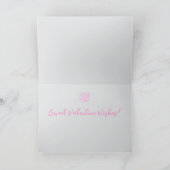 Sweet Hearts roze Valentin wenst liefdevolle groet Kaart (Binnen)
