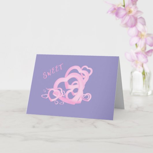 Sweet Hearts roze Valentin wenst liefdevolle groet Kaart (Orchidee)