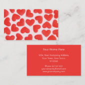 Sweet Hearts Roze visitekaartje rood (Voorkant / Achterkant)