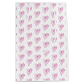 Sweet Hearts Roze Waterverf Kunst Liefde Leuk Medium Cadeauzakje (Voorkant)