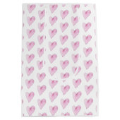 Sweet Hearts Roze Waterverf Kunst Liefde Leuk Medium Cadeauzakje (Achterkant)