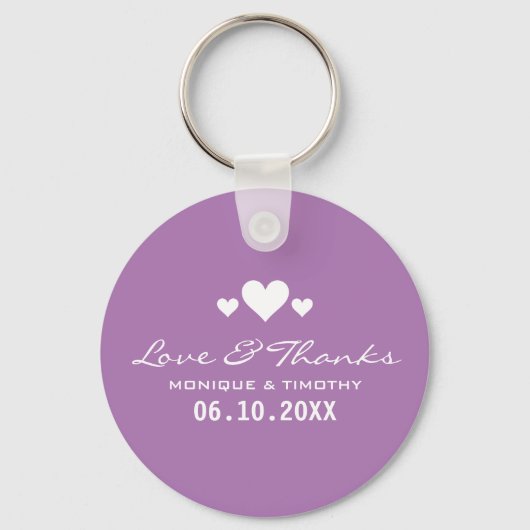 Sweet Hearts Soft Paars Weddenschap Bedankt Sleutelhanger (Voorkant)