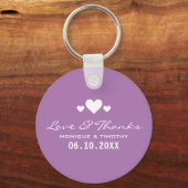 Sweet Hearts Soft Paars Weddenschap Bedankt Sleutelhanger (Voorkant)