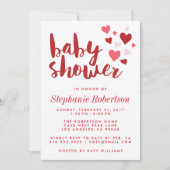 Sweet Hearts Stijlvolle Baby shower Uitnodiging (Voorkant)
