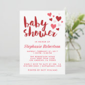 Sweet Hearts Stijlvolle Baby shower Uitnodiging (Staand voorkant)