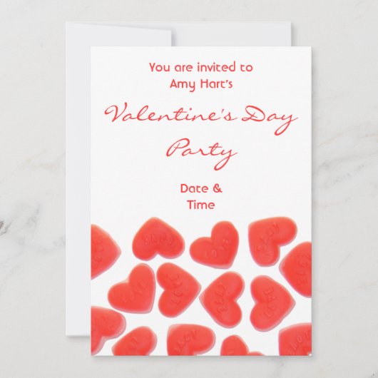 Sweet Hearts, uitnodiging van de partij "Valentijn (Voorkant)