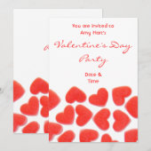 Sweet Hearts, uitnodiging van de partij "Valentijn (Voorkant / Achterkant)