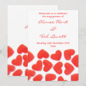 Sweet Hearts-uitnodiging voor 'verlovingsfeest' Kaart (Voorkant / Achterkant)