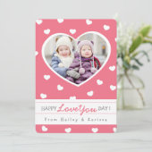 Sweet Hearts Valentijn fotokaart / roze Feestdagenkaart (Staand voorkant)