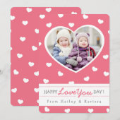 Sweet Hearts Valentijn fotokaart / roze Feestdagenkaart (Voorkant / Achterkant)