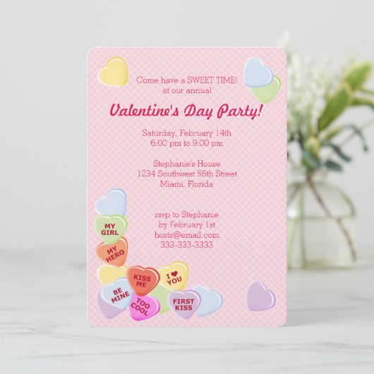 Sweet Hearts Valentijns Snoep Kaart (Staand voorkant)