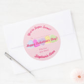 Sweet Hearts Valentijns Snoep Ronde Sticker (Envelop)