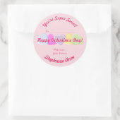 Sweet Hearts Valentijns Snoep Ronde Sticker (Tas)