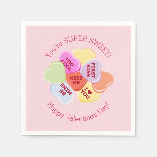 Sweet Hearts Valentijns Snoep Servet (Voorkant)