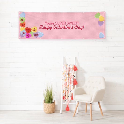 Sweet Hearts Valentijns Snoep Spandoek (Insitu)