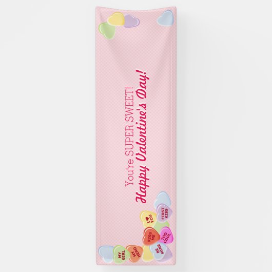 Sweet Hearts Valentijns Snoep Spandoek (Verticaal)
